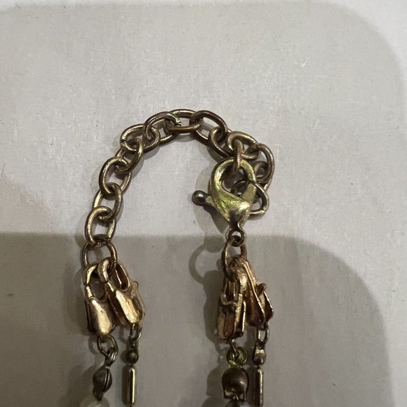 Brown and gold crystal stone necklace, two layers - Picture 8 of 8